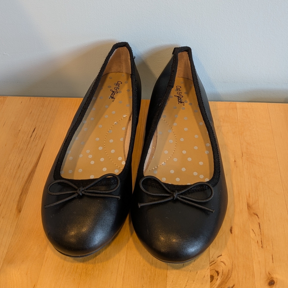 Cat & Jack Black Dress Shoes with Bow